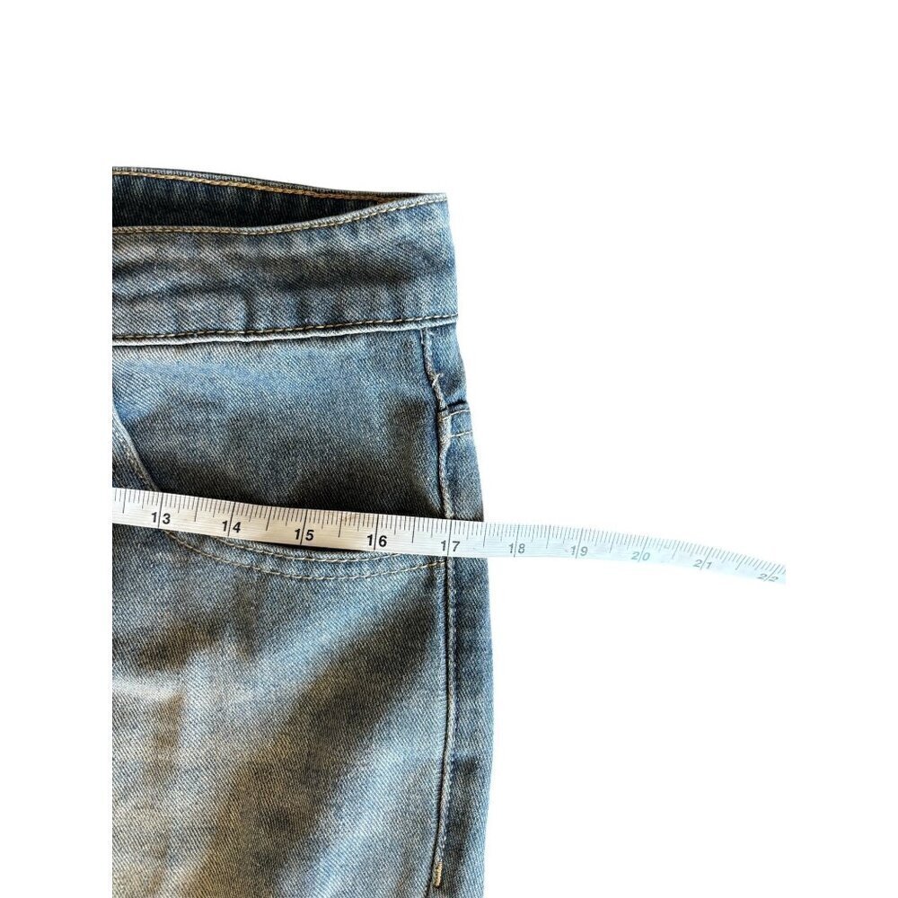Men's Sandy Blue Distressed Straight Leg Jeans - Picture 4 of 7